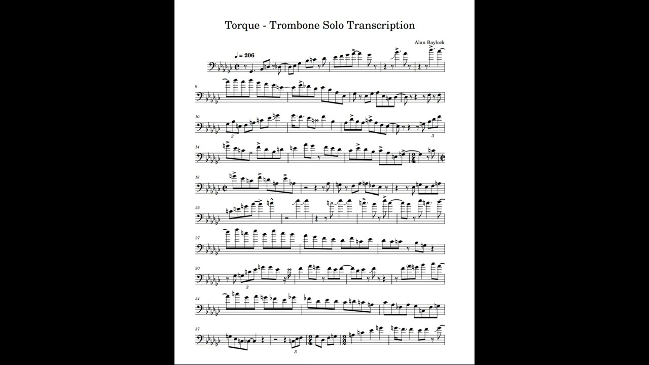 Torque Trombone Solo Transcription - Alan Baylock