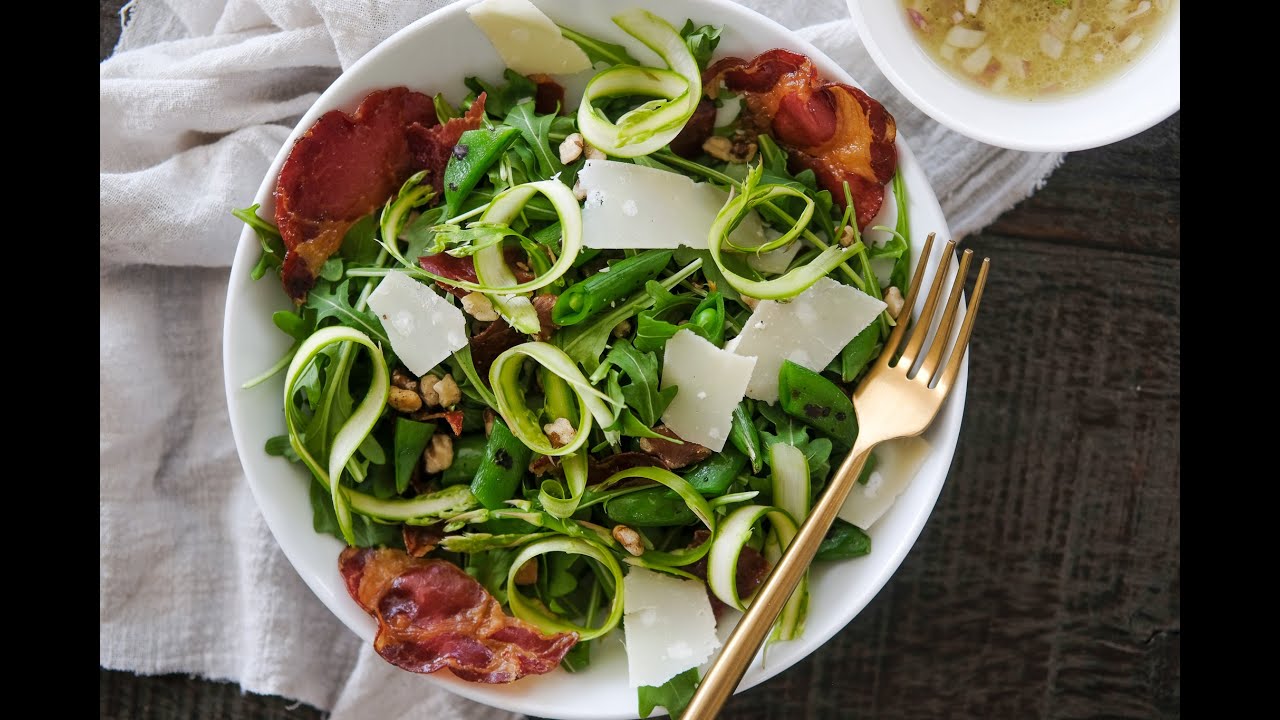 Salad Recipe: Arugula, Asparagus, Pancetta & Sugar Snap Pea Salad by Everyday Gourmet with Blakely