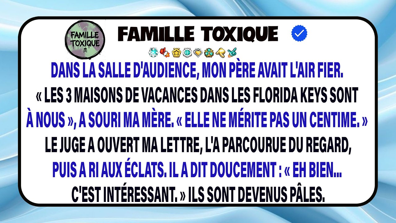 Je Raconte Au Tribunal Comment Mon Père, Fier, Revendique Trois Maisons De Vacances En Floride.
