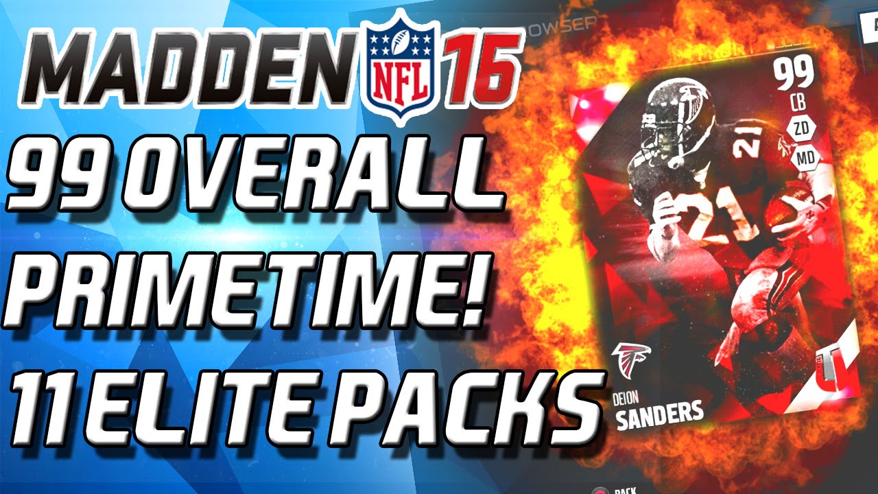 99 OVERALL DEION SANDERS! 10 ELITE PACK OPENING! - Madden 16 Ultimate Team