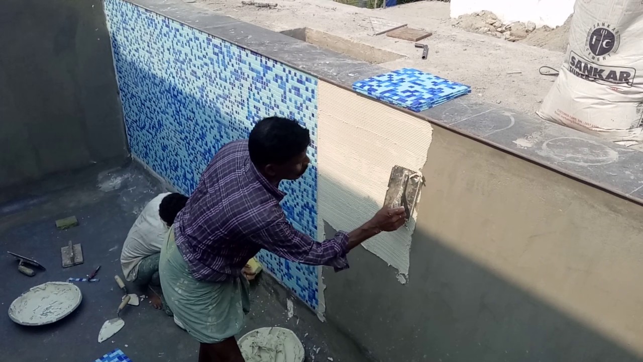 Mosaic Glass Tiles Laying