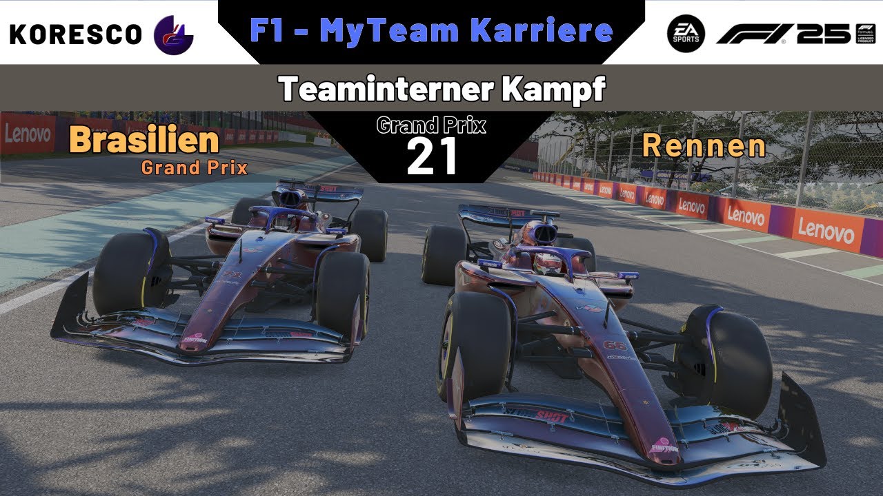 GP21/4 Brasilien Rennen | Teaminterner Kampf [ MyTeam F1 25 ]