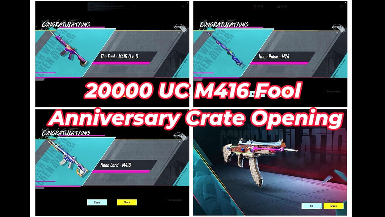 M416 Fool 20000 UC Crate Opening 🔥 #bgmi 