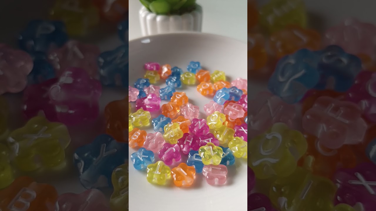 ABC Letter alphabet flower Beads assorted colors for Diy beading Jewelry.