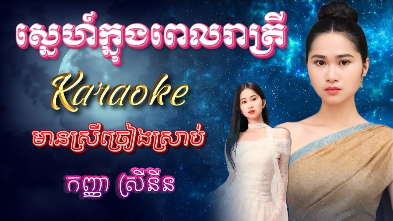 ស្នេហ៍ក្នុងពេលរាត្រី-(ដួងព្រះចន្រ្ទា)-ខារ៉ាអូខេ -មានស្រីច្រៀងស្រាប់ - កញ្ញា ស្រីនីន.