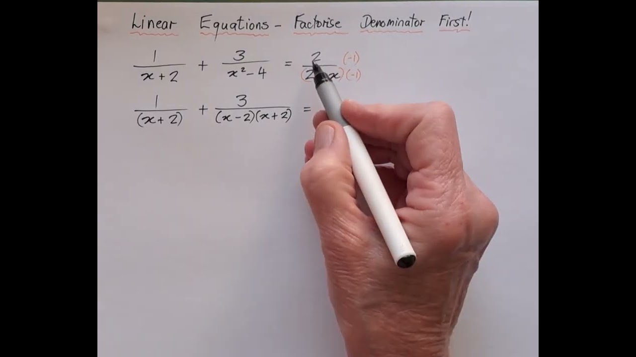 Linear equations | Ep 6 Part 2 | factorising denominators first