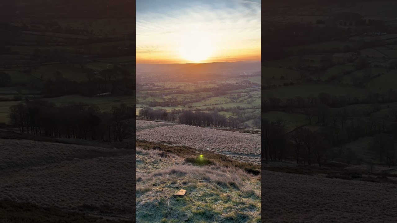 Sunrise at Mam Tor - Peak District! Did you spot the sheep? #peakdistrict #sunrise #walking