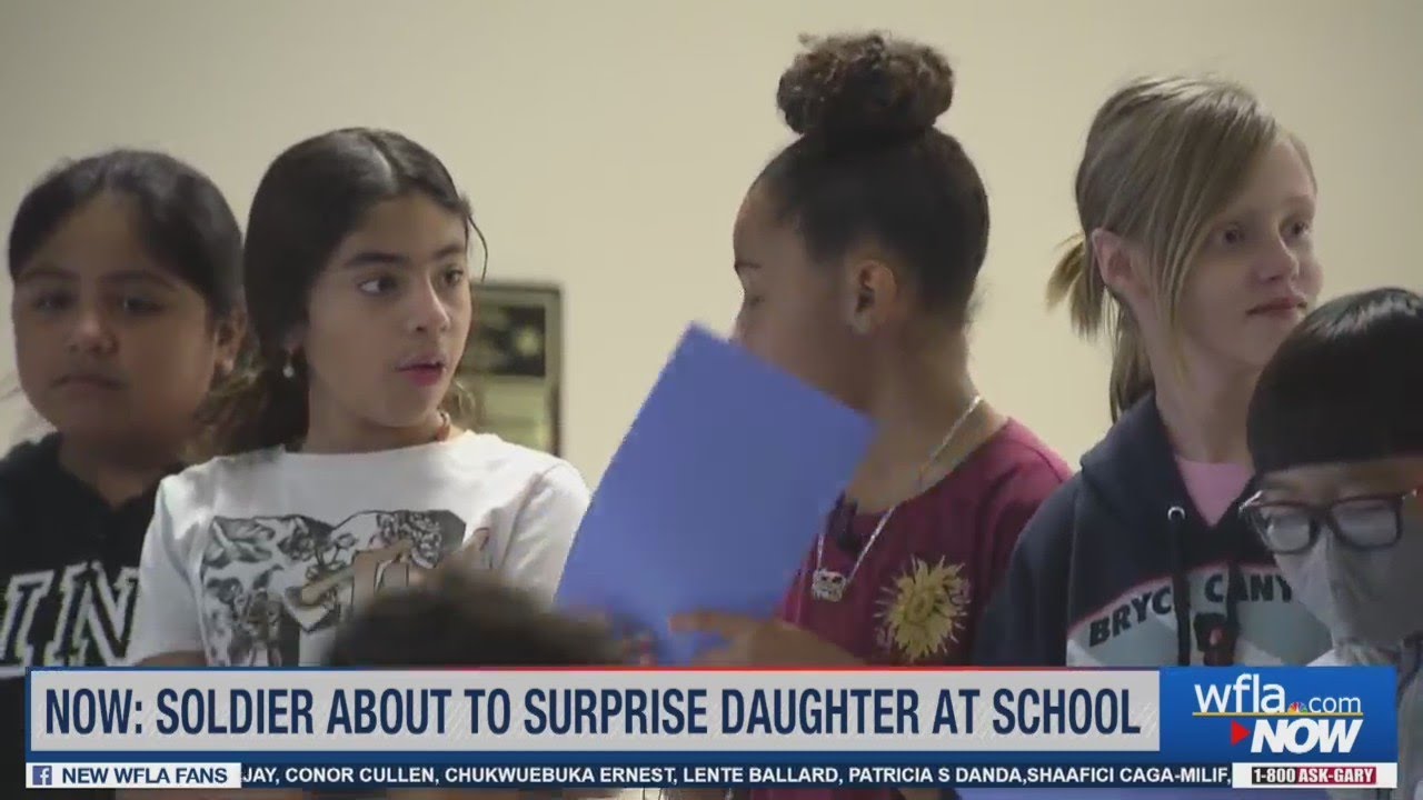 Soldier surprises daughter at Clearwater school after 9-month deployment