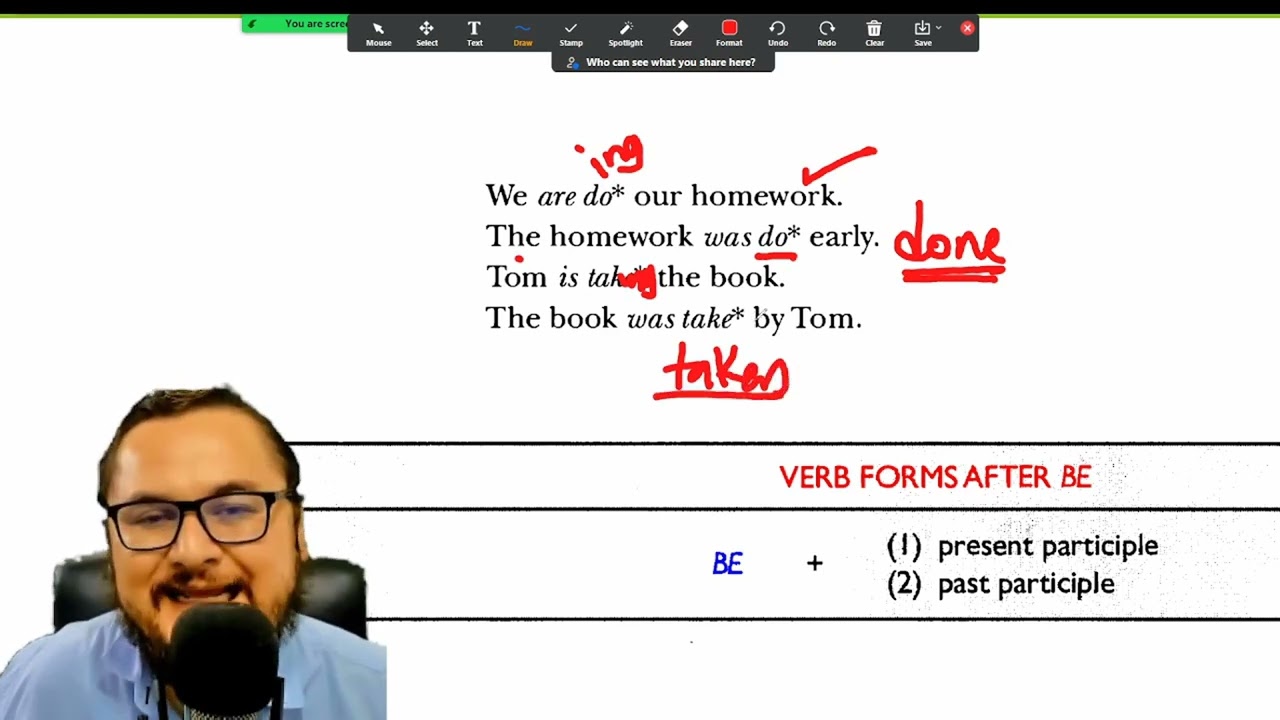 TOEFL ITP, LA FORMA DEL VERBO, CURSO DE GRAMATICA