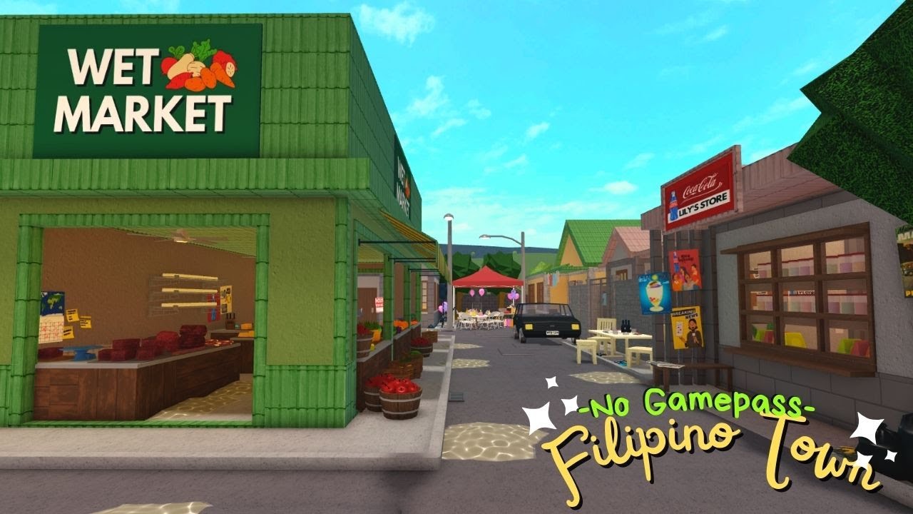 BLOXBURG: FULL TOUR 🌴FILIPINO TOWN (NO GAMEPASS)  *SMALL PLOT* | ROBLOX