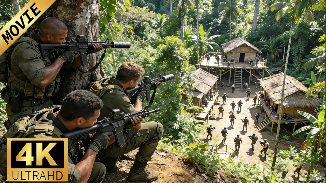 🚓刺激救援！特种兵潜伏丛林突襲恐怖分子毒巢！趁傭兵鬆懈，兵王火速出擊解救人質！#中国电视剧 #chinesedrama #movie#枪战 #4k #電影 #kungfu#时光#赵丽颖