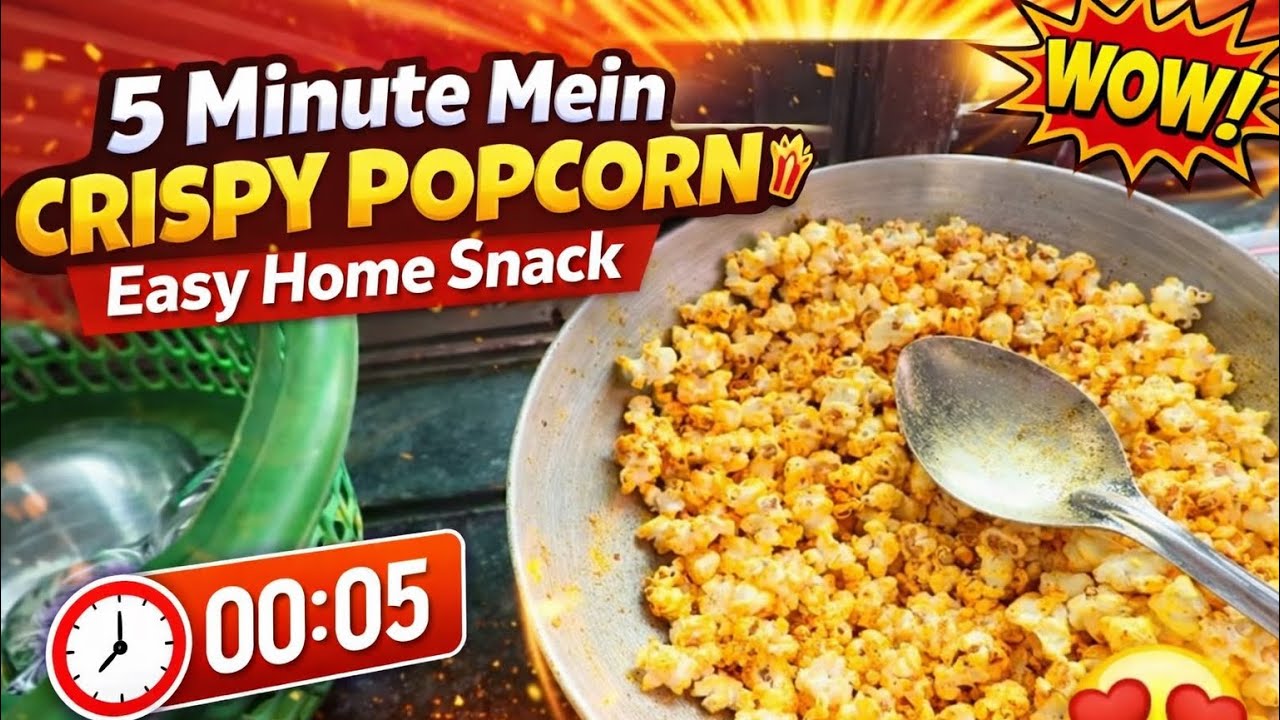 	5 Minute Mein Crispy Popcorn 🍿🔥 | Easy Home Snack 😍