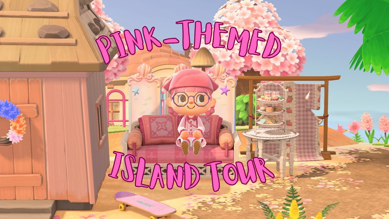 All Pink Animal Crossing Island Tour!