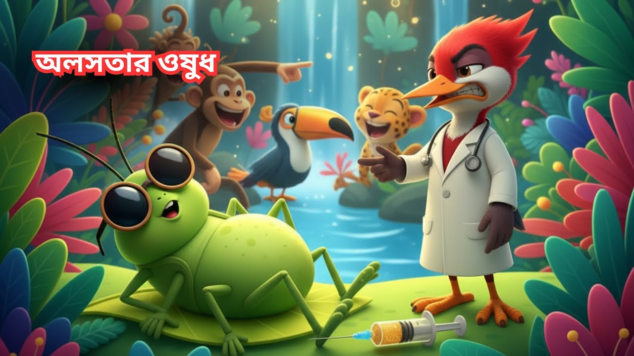 অলস ঘাসফড়িং-এর স্বপ্নের রাজ্য | Lazy Grasshopper’s Dream Kingdom | Bengali Moral Story 2025