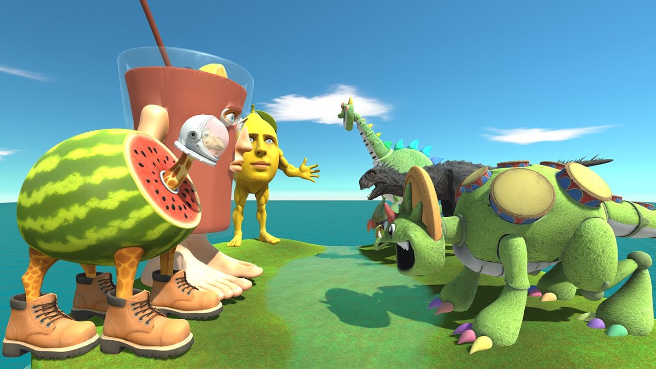 Italian Brainrot Animals Brr Es Teh Patipum, Monmon Lemon VS Drumceratops, Pianosaurus in ARBS