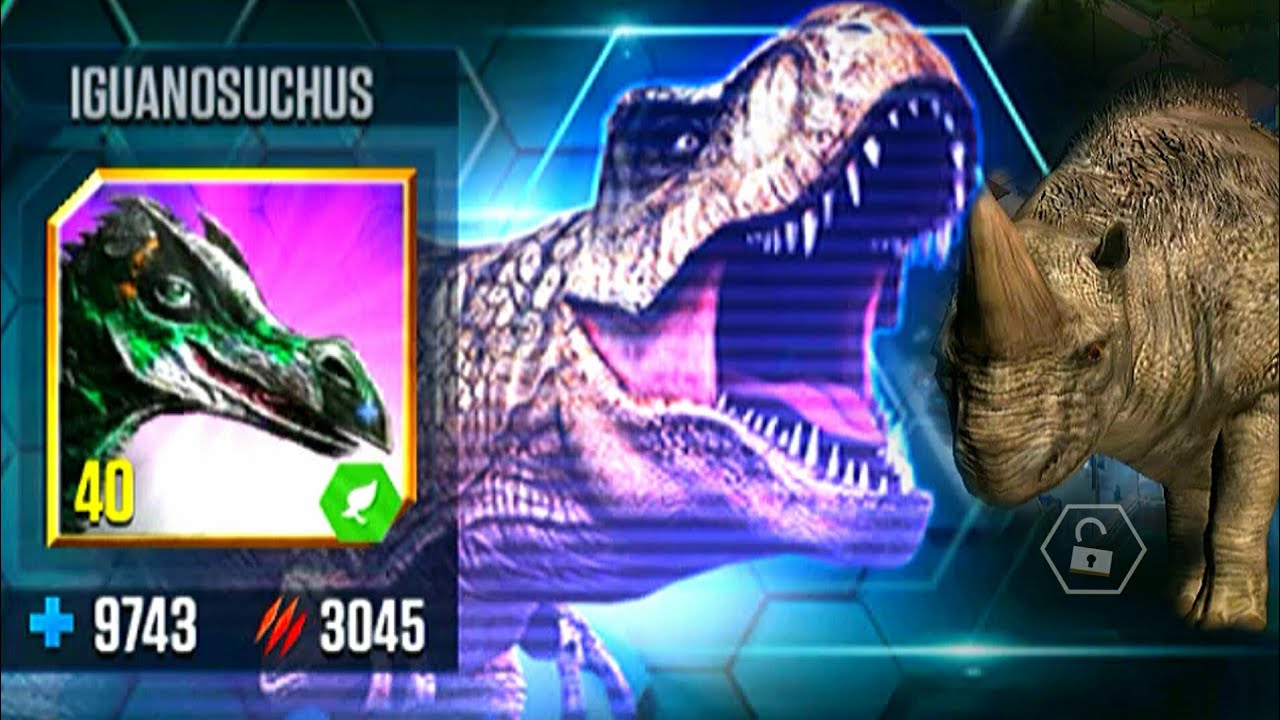 IGUANOSUCHUS VS IGUANOSUCHUS UNLOCK ELASMOTHERIUM (JURASSIC WORLD).