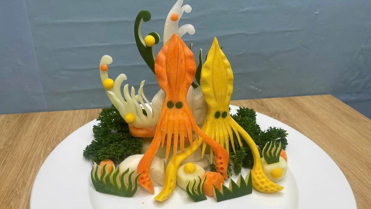 Украшение фруктами и овощами! Простая резьба по фруктам.