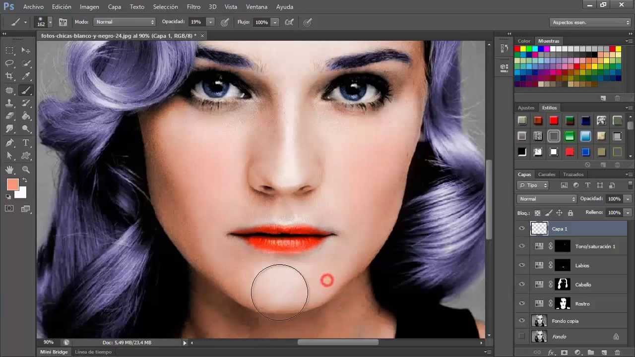 Pintar una imagen a color Photoshop cs6