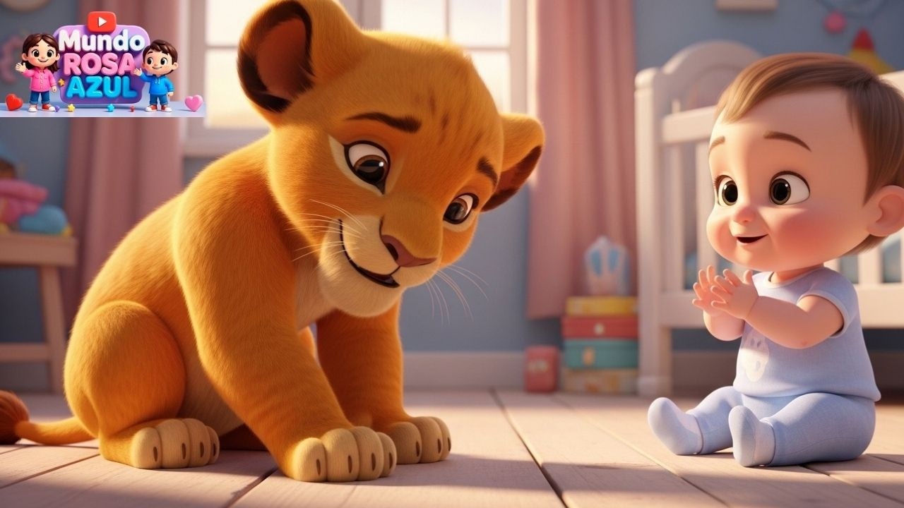 🎵🦁 Bebês e o Leãozinho Amigo 🦁🎵 | Música Infantil Educativa para Crianças de 1 a 3 Anos