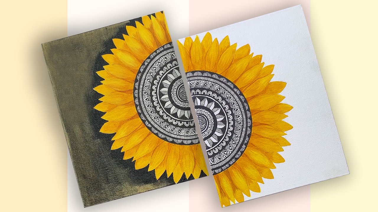 Mandala Painting on canvas |Step by Step for Beginners | Canvas Painting