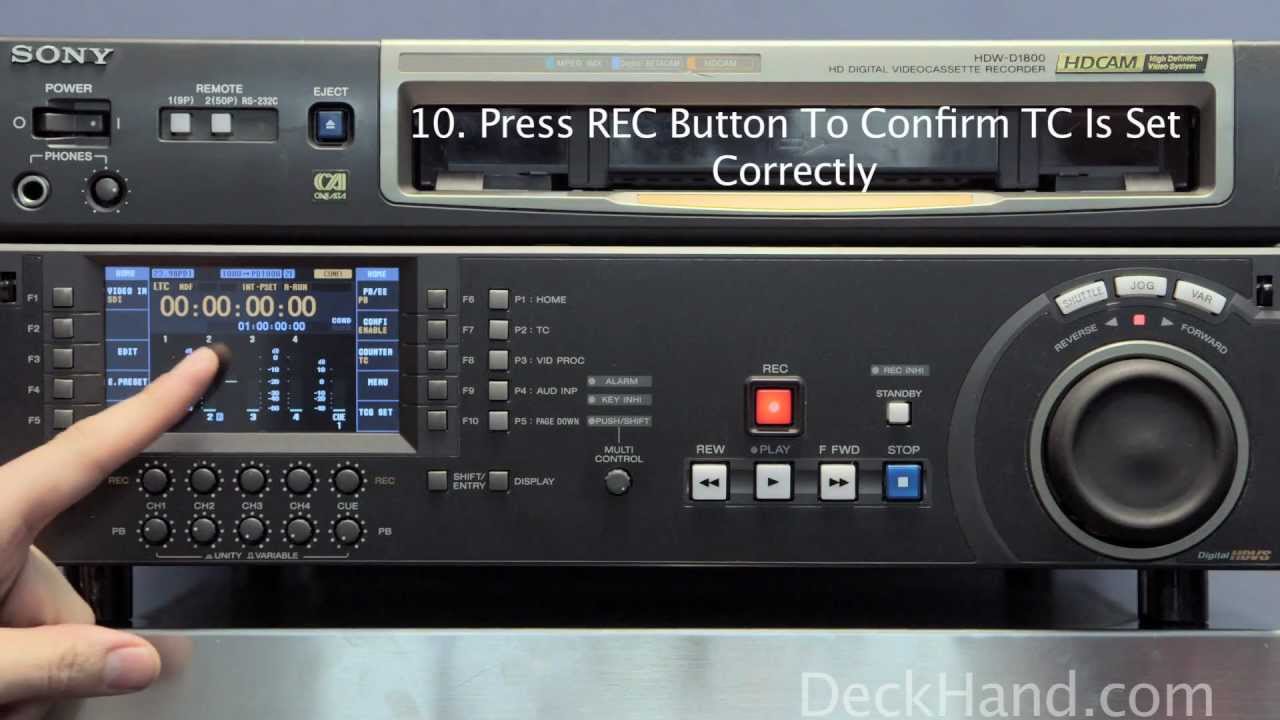 How to Set Time Code on a Sony HDW-D1800