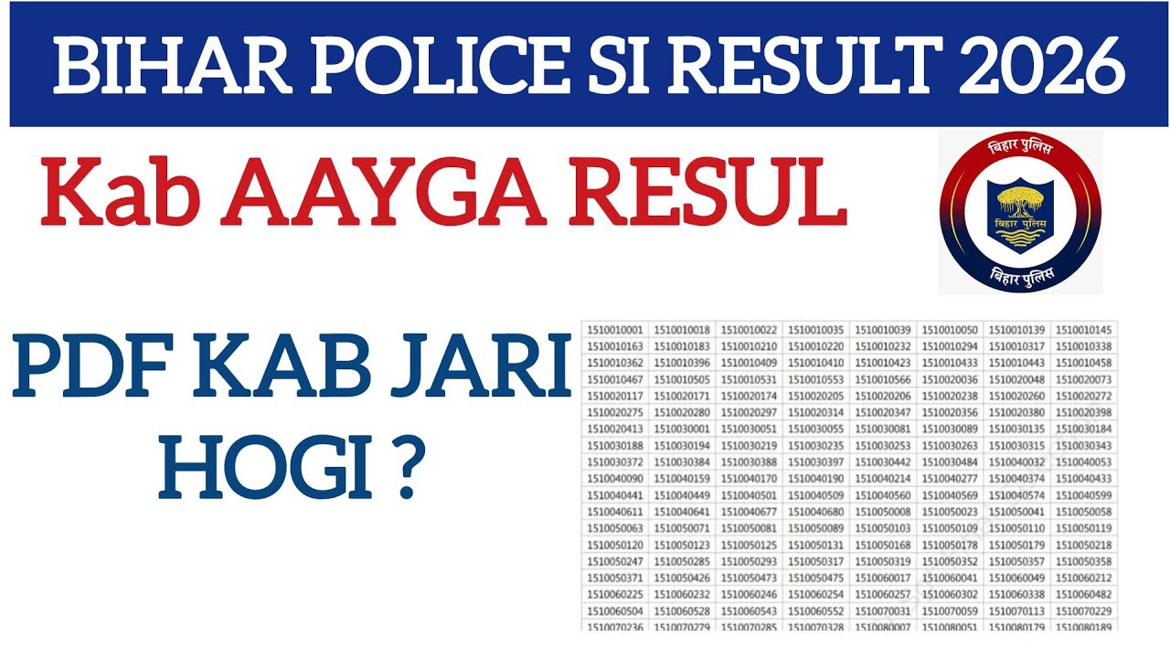Bihar SI Result 2026 OUT | BPSSC SI Result 2026 | Bihar Police SI Result PDF Download | Bihar Daroga