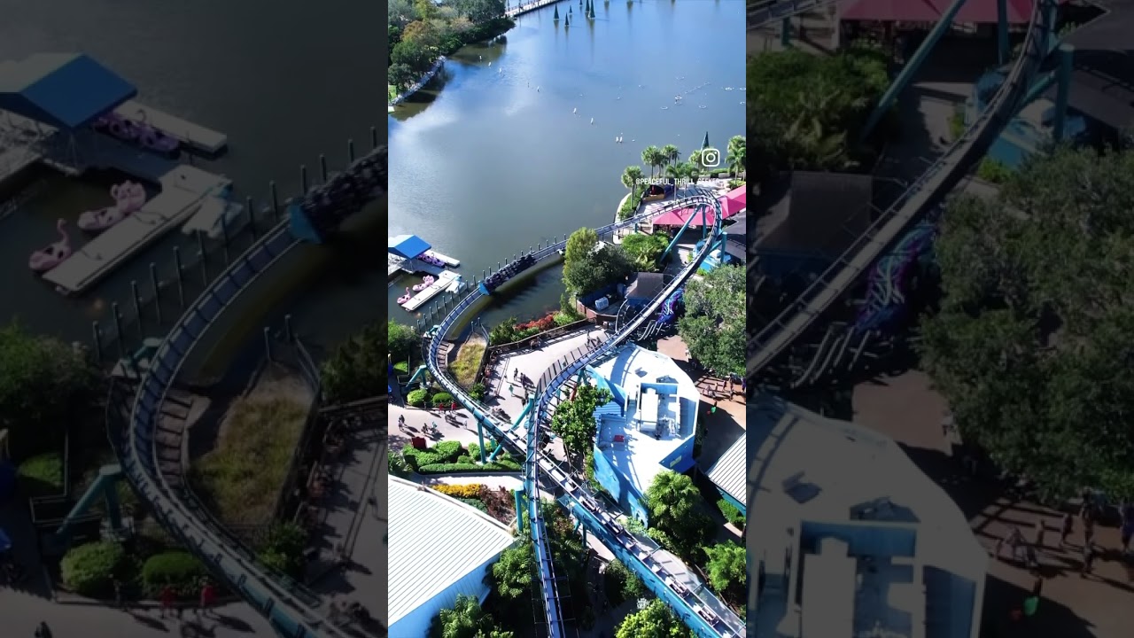 Aerial views @seaworldorlando #aerialfootage #themepark #drone #rollercoaster