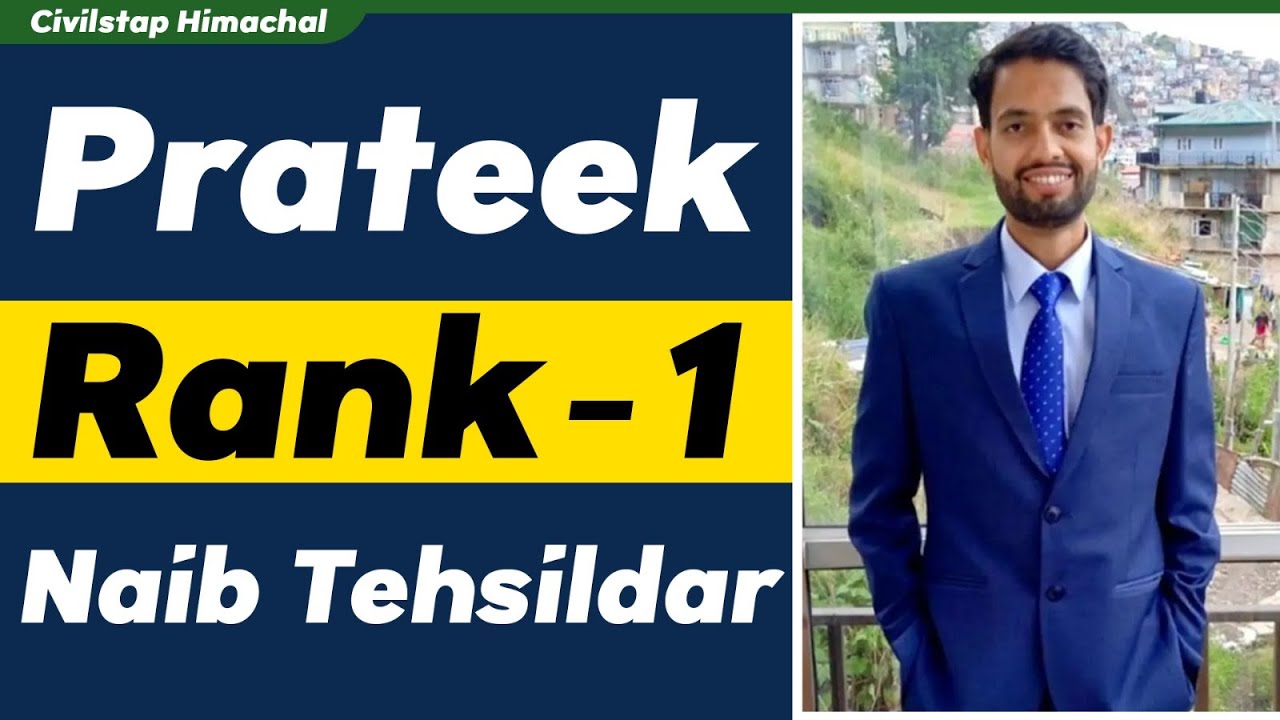 Prateek Thakur | Rank - 1 | Naib Tehsildar | CivilsTap Himachal