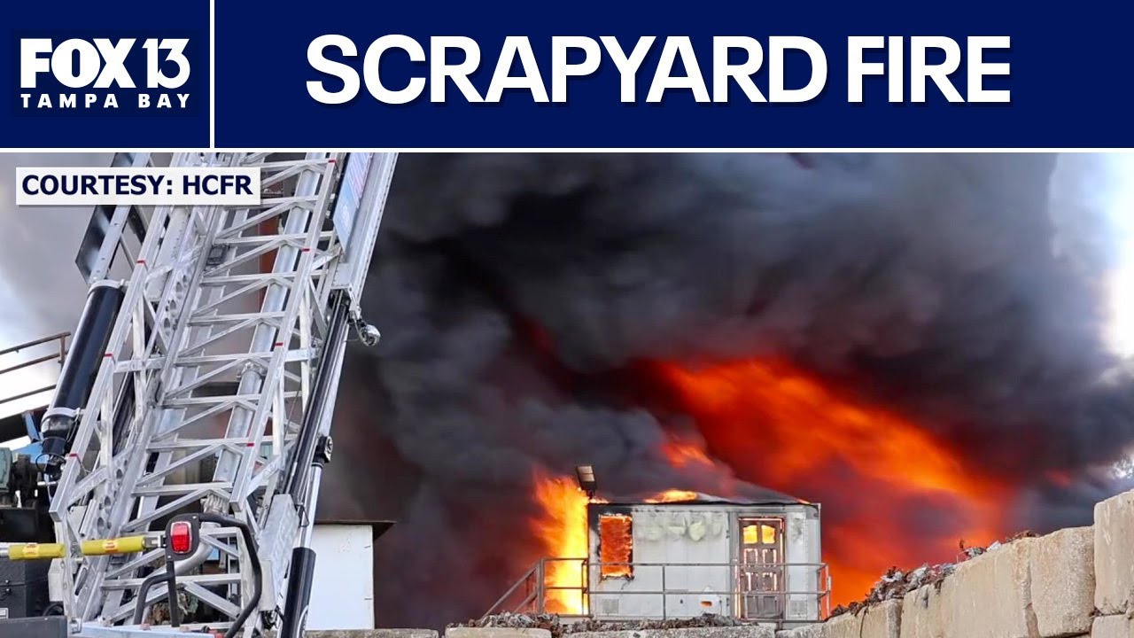 Fire tears through Florida scrapyard