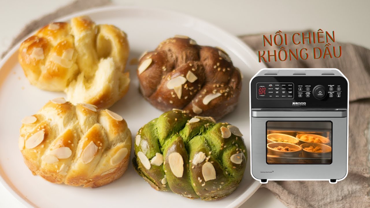 Làm BÁNH MÌ HOA CÚC MINI không nhồi - bí quyết bất bại với Nồi chiên không dầu 2Good S20