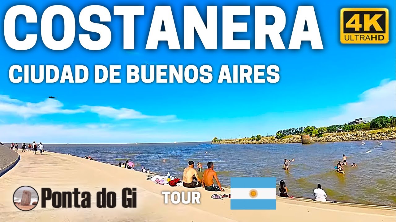 COSTA PORTEÑA - UN PASEO CON VISTA AL RíO - COSTANERA de BUENOS AIRES #tour VIRTUAL 4K - ARGENTINA