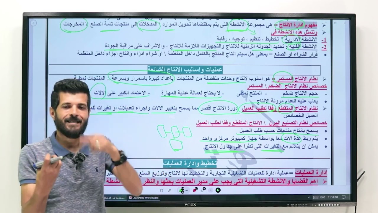 كلية التجارة. مقدمه في الأعمال. وظيفة الإنتاج والعمليات
