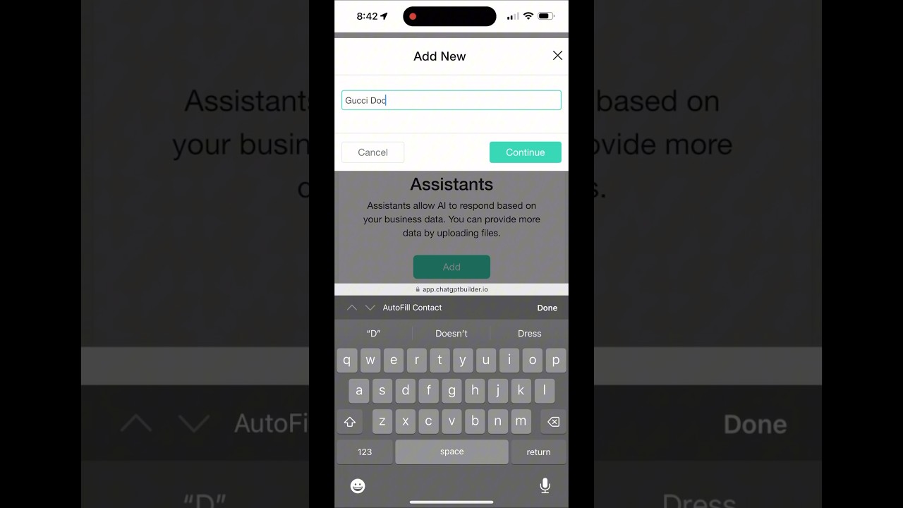 Building an ai chatbot on my iPhone in 1-minute 🔥 #ChatbotBuilder #Ai