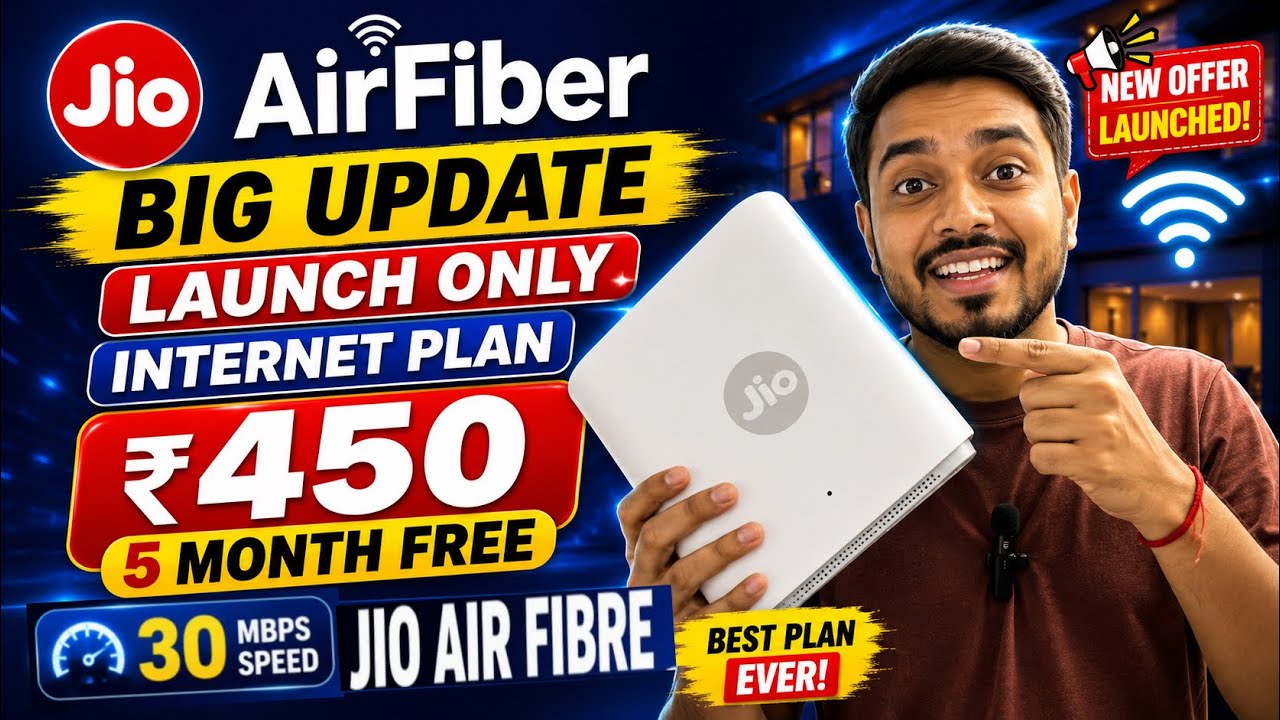 Jio airfiber NEW OFFER launched | Jio airfiber only internet plan with 30mbps & 100mbps plan
