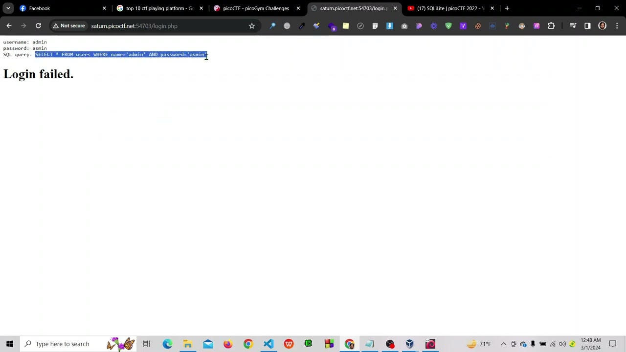 sqlilite picoCTF 2022