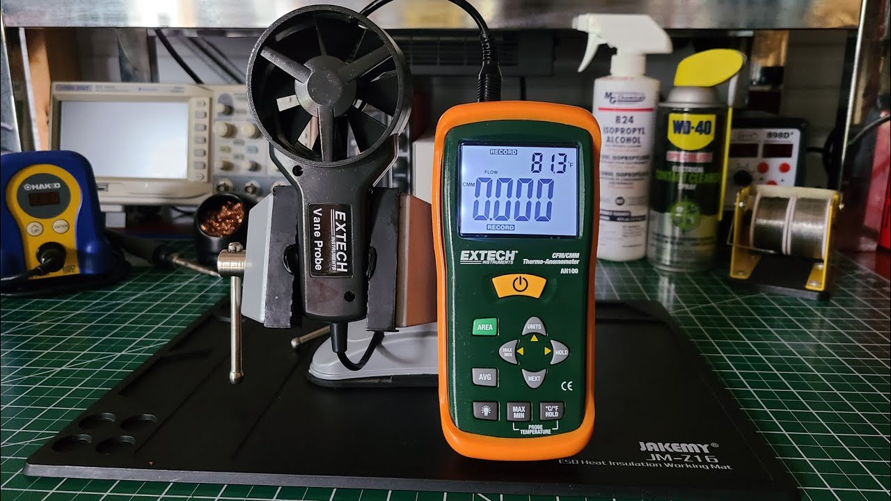 EXTECH  Thermo - Anemometer Model AN100 with L.E.D. Digital Display and Min/Max/Average Feature