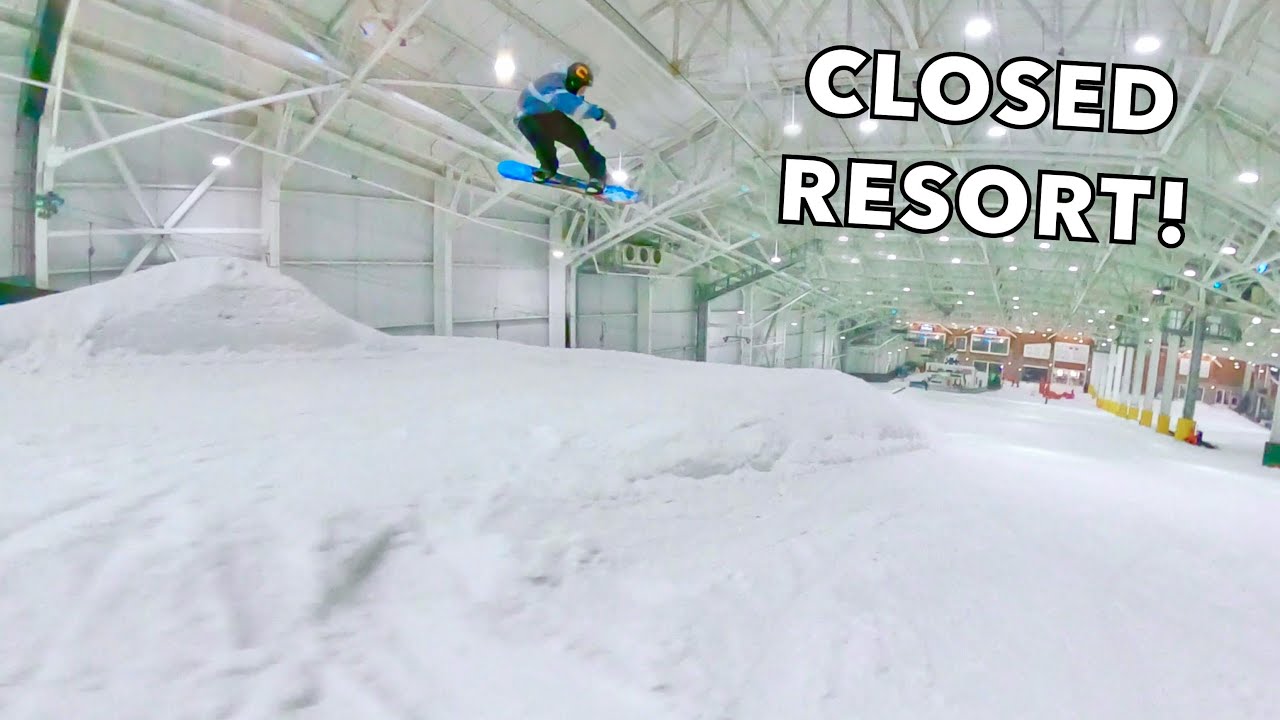 Snowboarding CLOSED INDOOR RESORT! BIG SNOW MALL in NJ, After Hours!