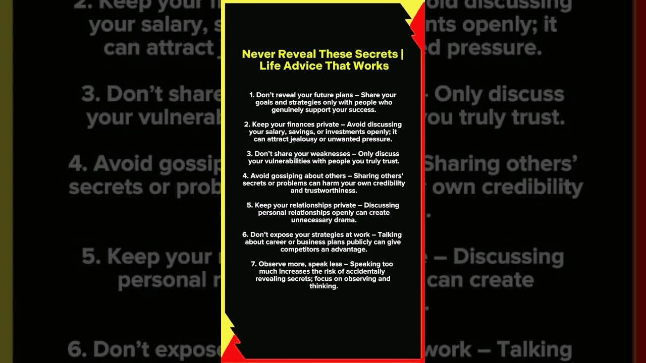 7 Secrets You Must Keep Private to Protect Your Life and Career