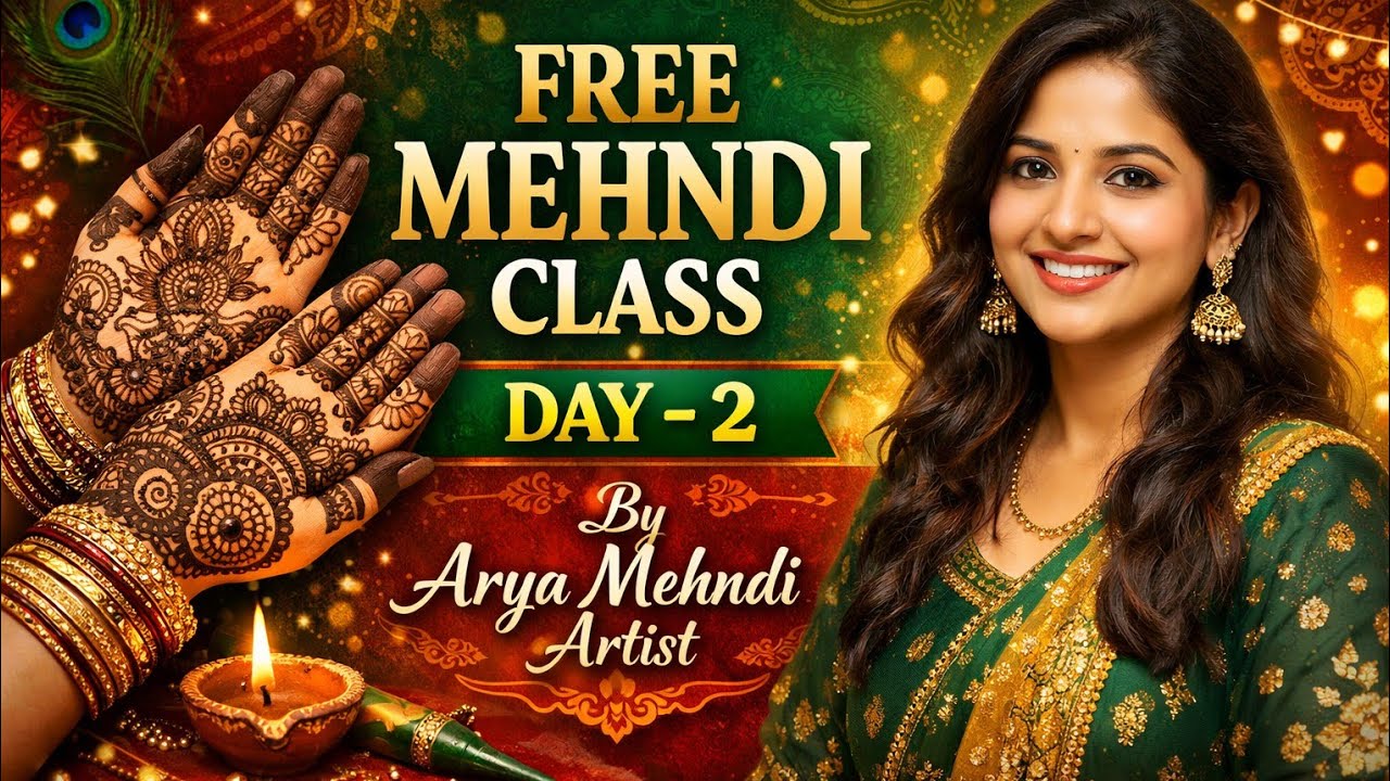 Free mehndi class day-2 | basic to advance online mehndi course 🌿 | @Arya_mehndi