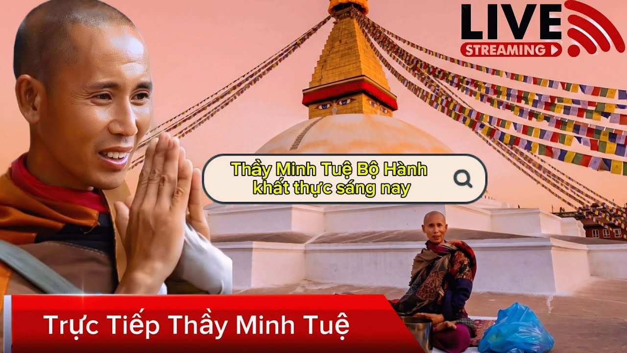 Trực tiếp Thầy Minh Tuệ Bộ Hành Khất Thực Sáng nay 18/3