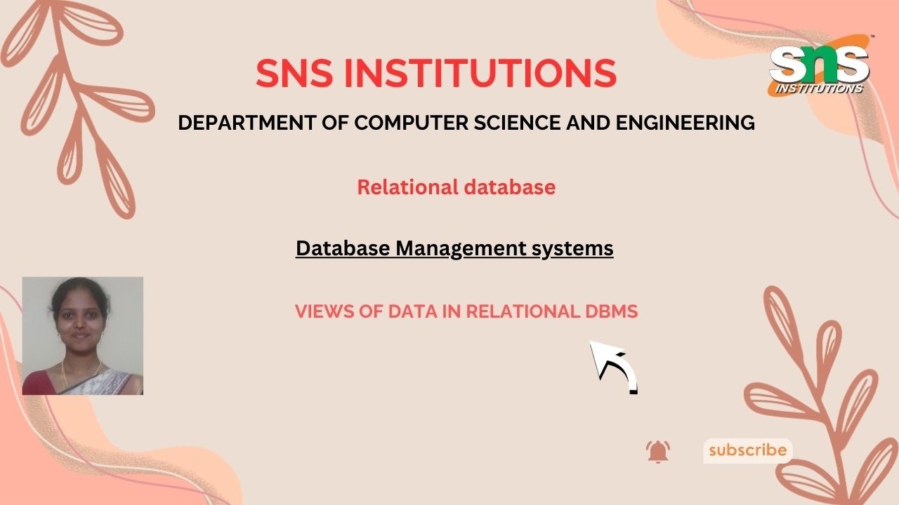Purpose of relational DBMS |DBMS | SNSInstitutions