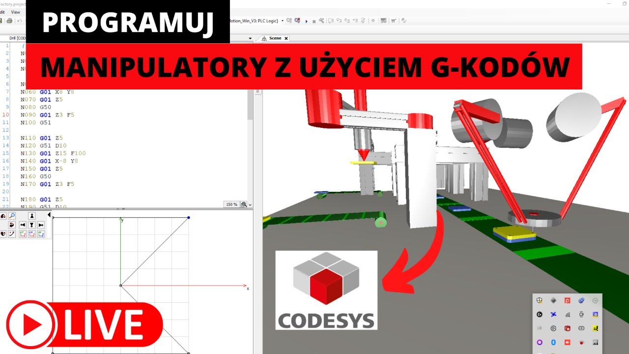 ⚡Zaprogramuj robota Delta w symulatorze Codesys z użyciem G-kodów