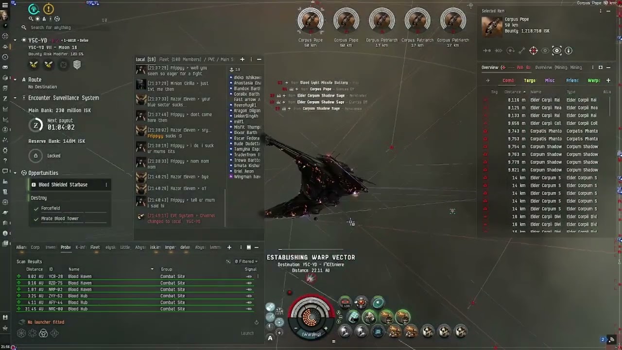 Eve online Update Blood Shielded Starbase - Zirnitra  - 200 mill isk in less then 10 minutes
