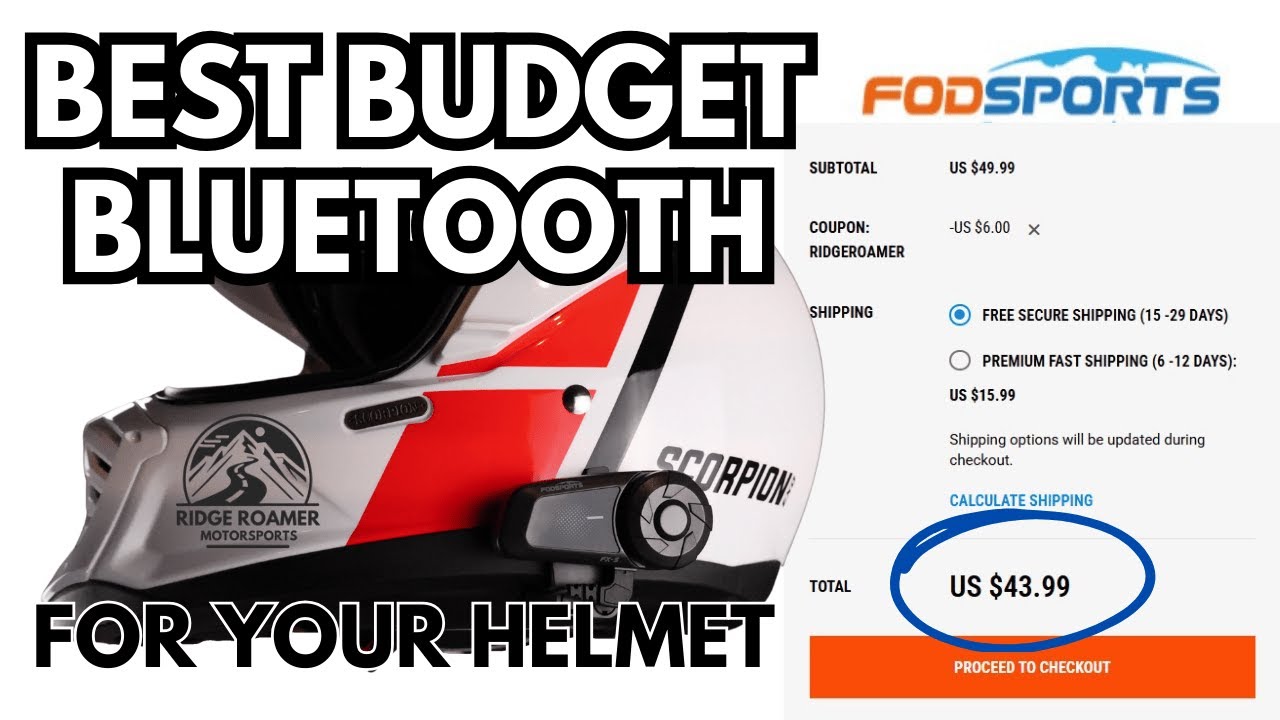 $43.99 SHIPPED!  Best Budget Bluetooth Comm System for Your Motorcycle Helmet