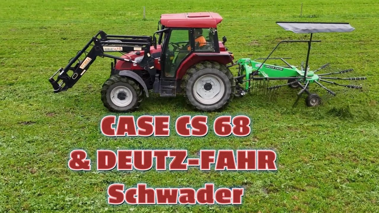 Traktor CASE CS 68 & Schwader von  Deutz-Fahr 