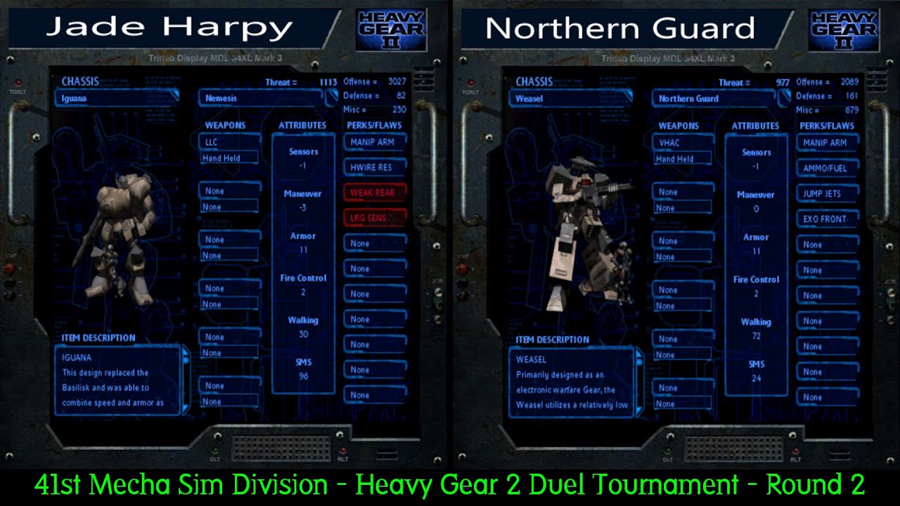 41st Mecha Sim Division Heavy Gear 2 Duel - Jade Harpy vs Northern Guard