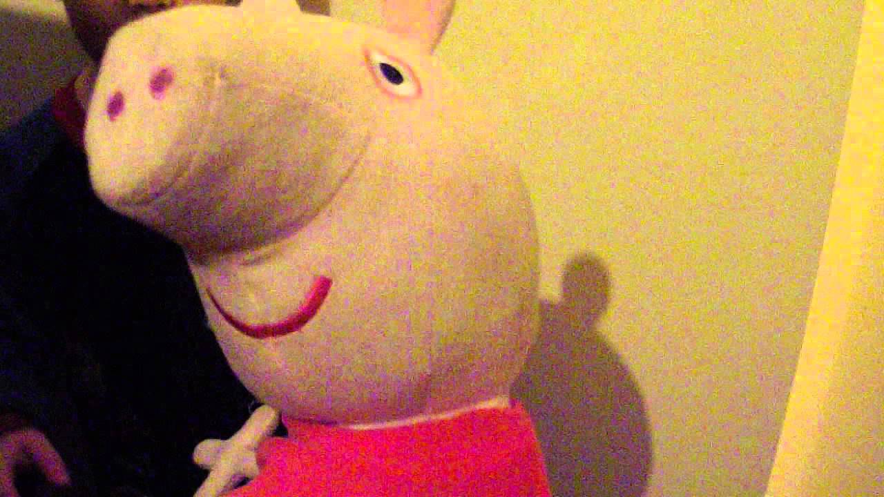 rare peppa pig large plush soft toy talking toy review and testing by little oscar