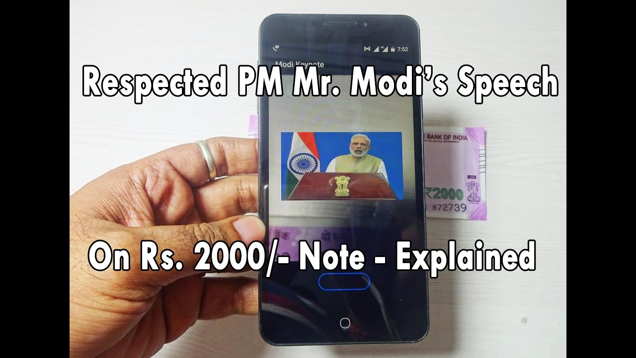 Modi Speech on 2000 Note Explained