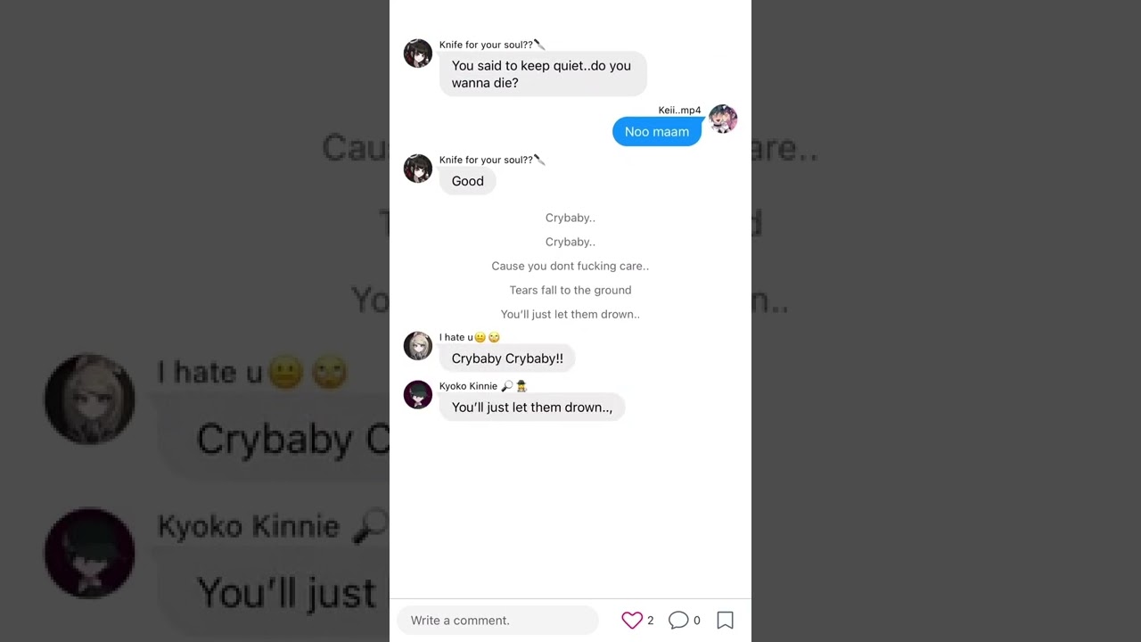 Drv3 Crybaby Lyric prank || PG and IG Kokichi angst || (1/2) || Keii..mp4