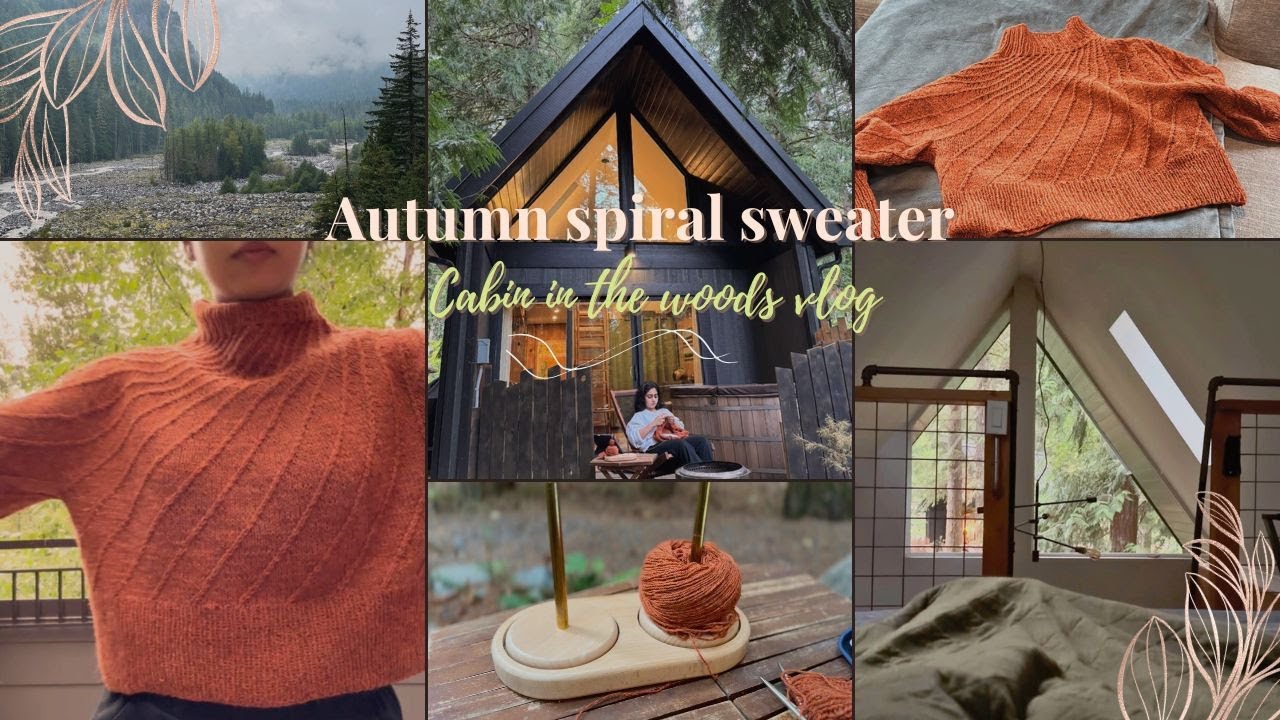 first autumn sweater | cabin in the woods knitting Vlog (Twilight Aesthetic)